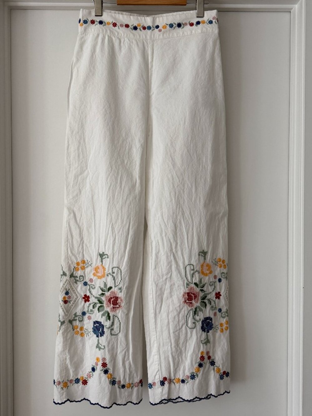 Sezane Embroidered Fausto Trousers - Size 8